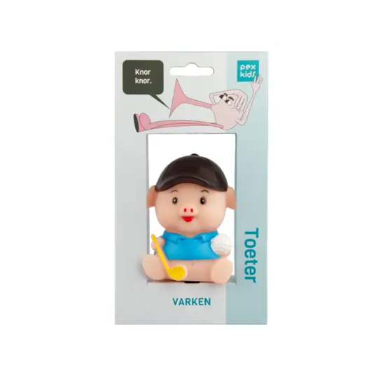 PexKids Fietstoeter -  Kinder Fietsbel - Varken - Roze