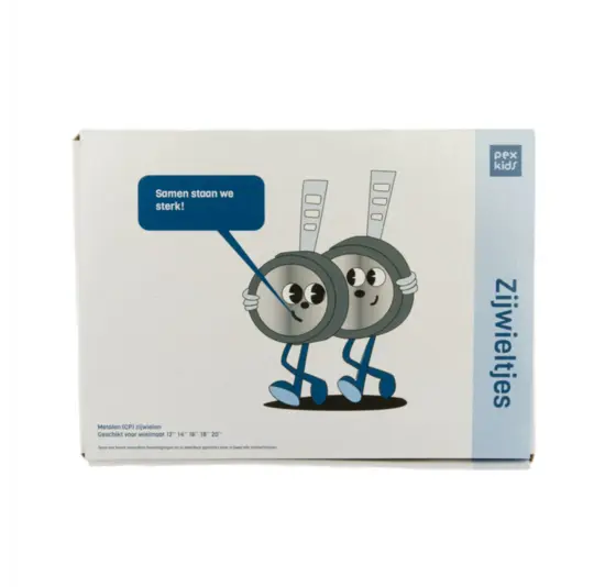 PexKids Zijwieltjes - 12 / 20 Inch - Zilver
