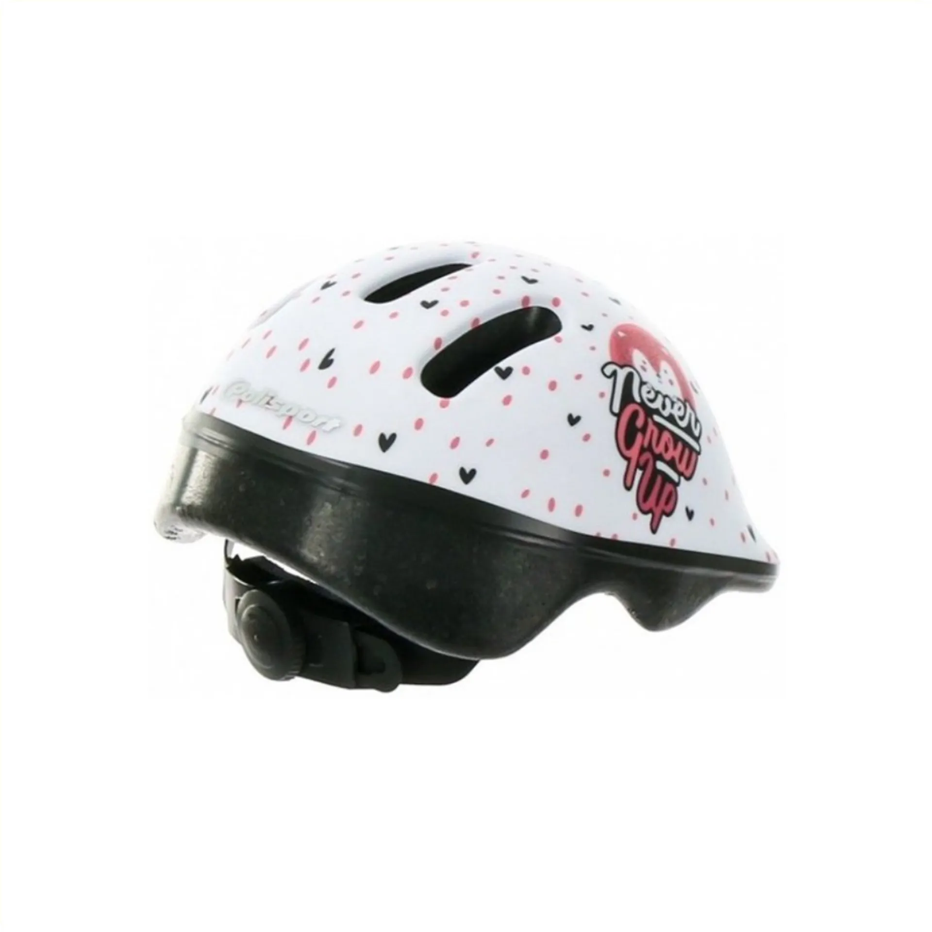 Polisport Kinder Fietshelm Hoggy - 44/48 CM - Wit/Roze Mat