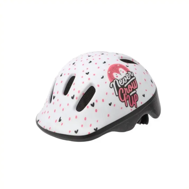 Polisport Kinder Fietshelm Hoggy - 44/48 CM - Wit/Roze Mat