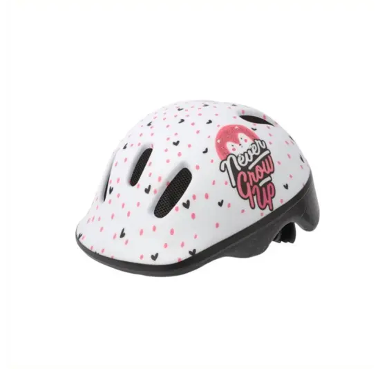 Polisport Kinder Fietshelm Hoggy - 44/48 CM - Wit/Roze Mat