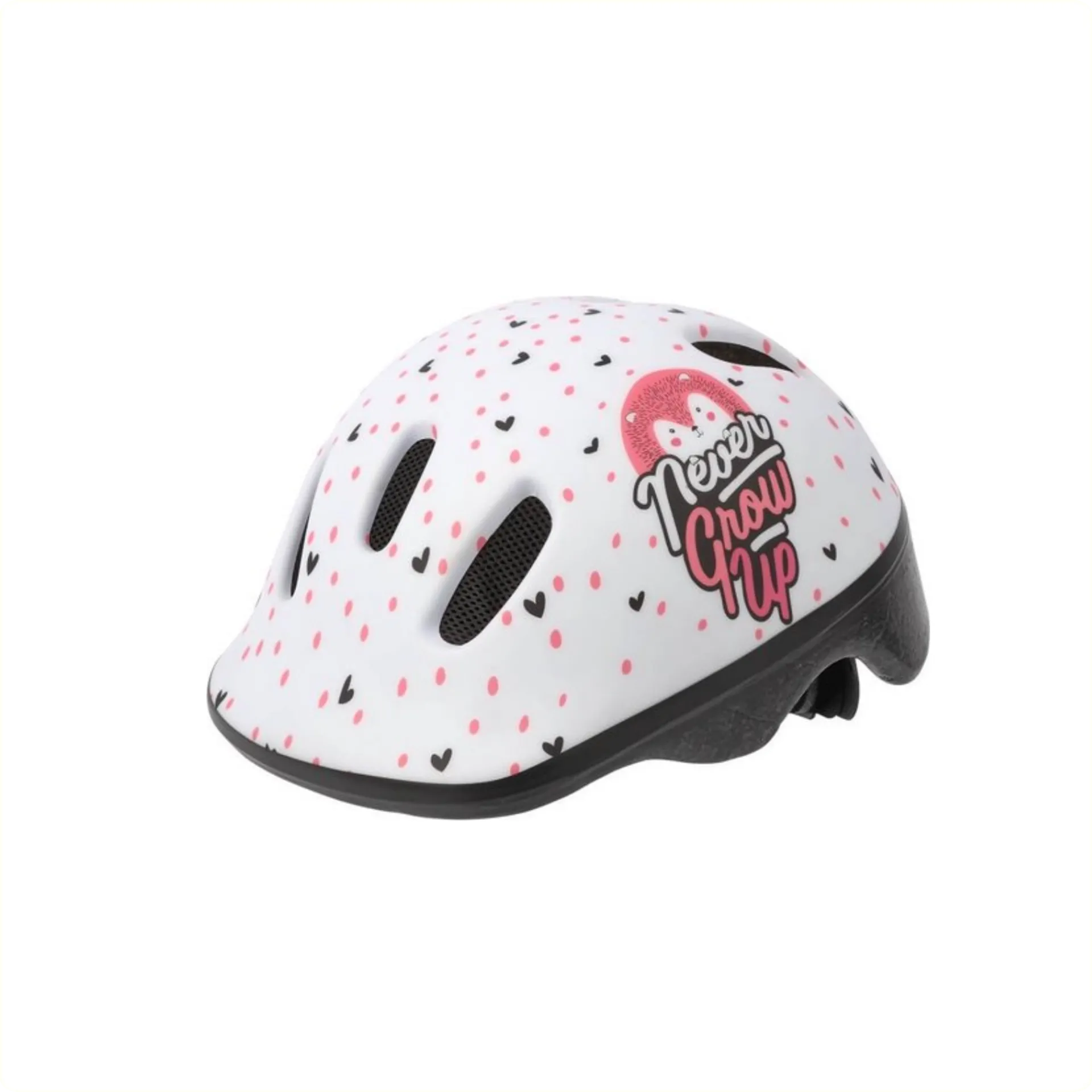 Polisport Kinder Fietshelm Hoggy - 44/48 CM - Wit/Roze Mat
