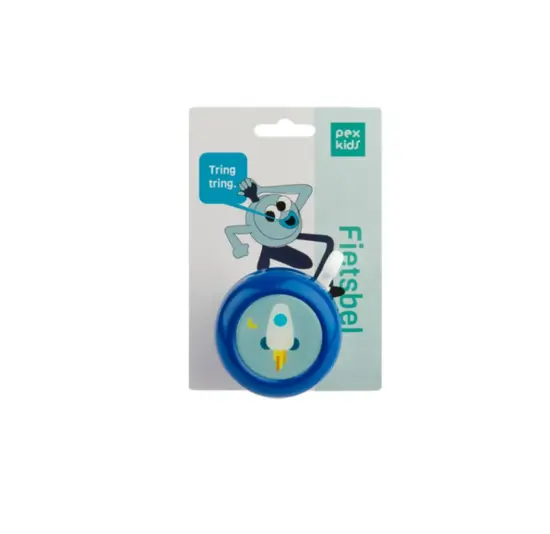 PexKids Fietsbel - Kinder Fietsbel - Raket - Blauw