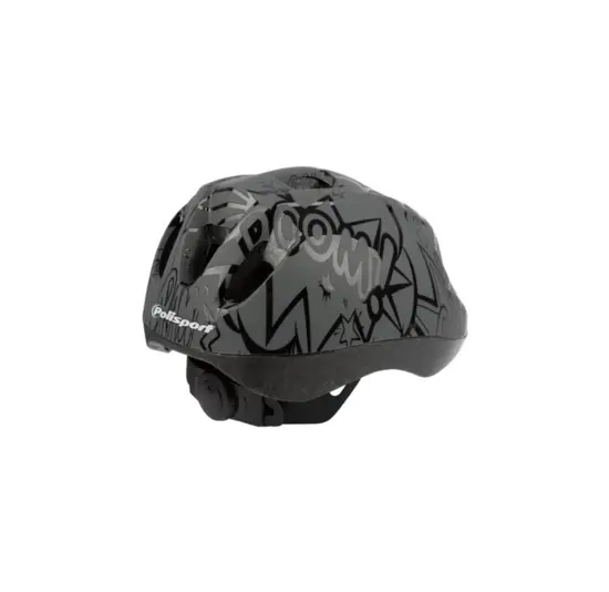 Polisport Kinder Fietshelm D.B. Ballons - 46/53 CM - Grijs/Zwart