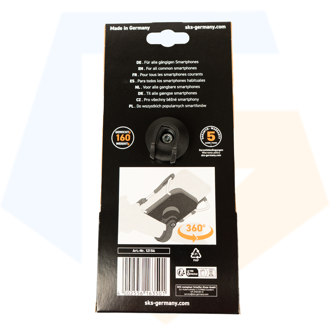 SKS SmartGrab 360 - Telefoonhouder - Zwart
