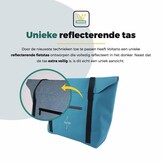 Voltano Shopper Enkele Fietstas - Reflective Blauw - 22-27 Liter - Waterdicht