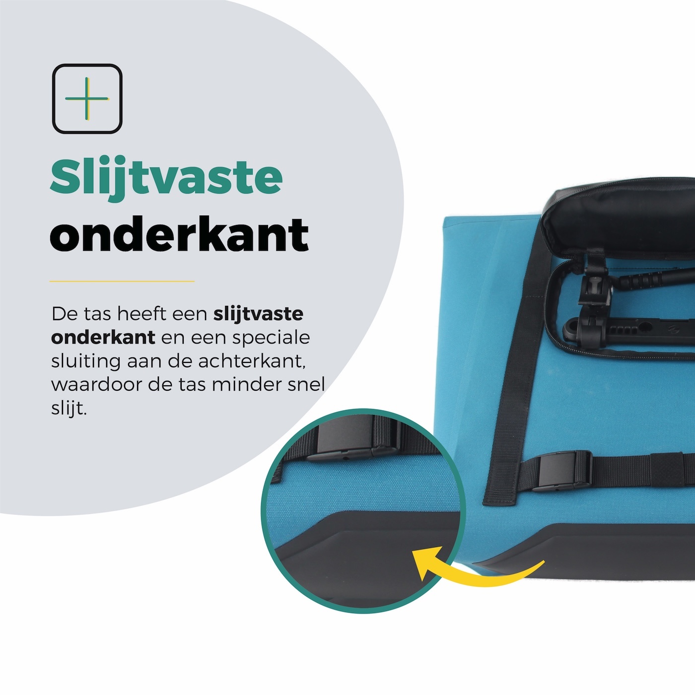 Voltano Shopper Enkele Fietstas - Reflective Blauw - 22-27 Liter - Waterdicht
