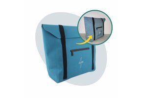 Voltano Shopper Enkele Fietstas - Reflective Blauw - 22-27 Liter - Waterdicht