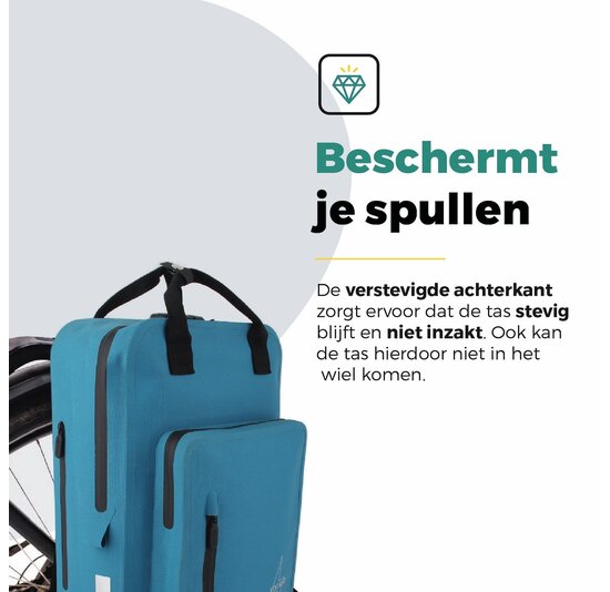 Voltano City Enkele Fietstas Rugzak E-bike - Reflective Blauw - Codeslot - Laptopvak - Waterdicht