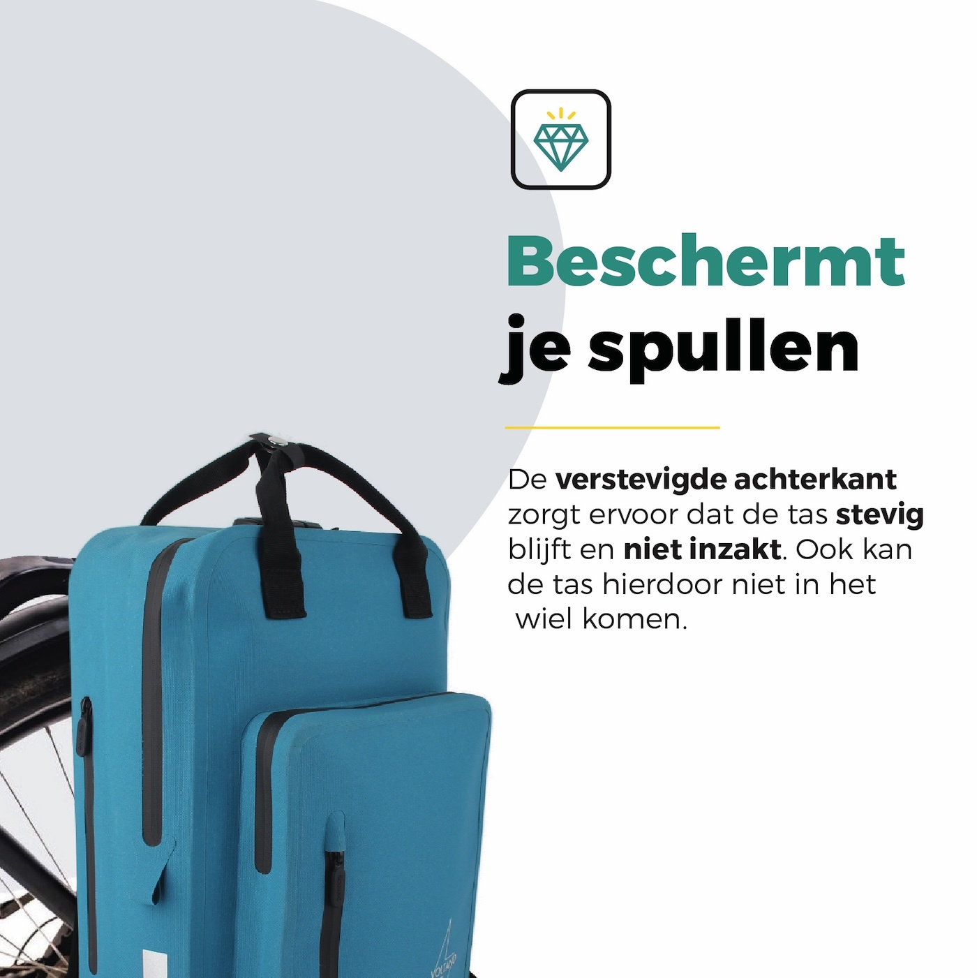 Voltano City Enkele Fietstas Rugzak E-bike - Reflective Blauw - Codeslot - Laptopvak - Waterdicht