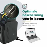 Voltano City Enkele Fietstas Rugzak E-bike - Reflective Grijs / Groen - Codeslot - Laptopvak - Waterdicht