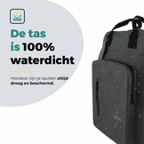 Voltano City Enkele Fietstas Rugzak E-bike - Reflective Grijs / Groen - Codeslot - Laptopvak - Waterdicht