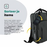 Voltano City Enkele Fietstas Rugzak E-bike - Reflective Grijs / Groen - Codeslot - Laptopvak - Waterdicht