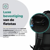 Voltano City Enkele Fietstas Rugzak E-bike - Reflective Grijs / Groen - Codeslot - Laptopvak - Waterdicht