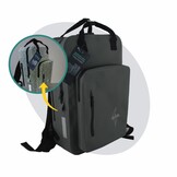 Voltano City Enkele Fietstas Rugzak E-bike - Reflective Grijs / Groen - Codeslot - Laptopvak - Waterdicht