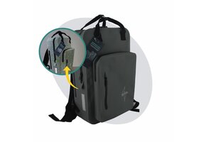Voltano City Enkele Fietstas Rugzak E-bike - Reflective Grijs / Groen - Codeslot - Laptopvak - Waterdicht