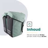 Voltano Dubbele Fietstas Modern Mintgroen / Zwart - Reflective - 50 Liter - Waterdicht