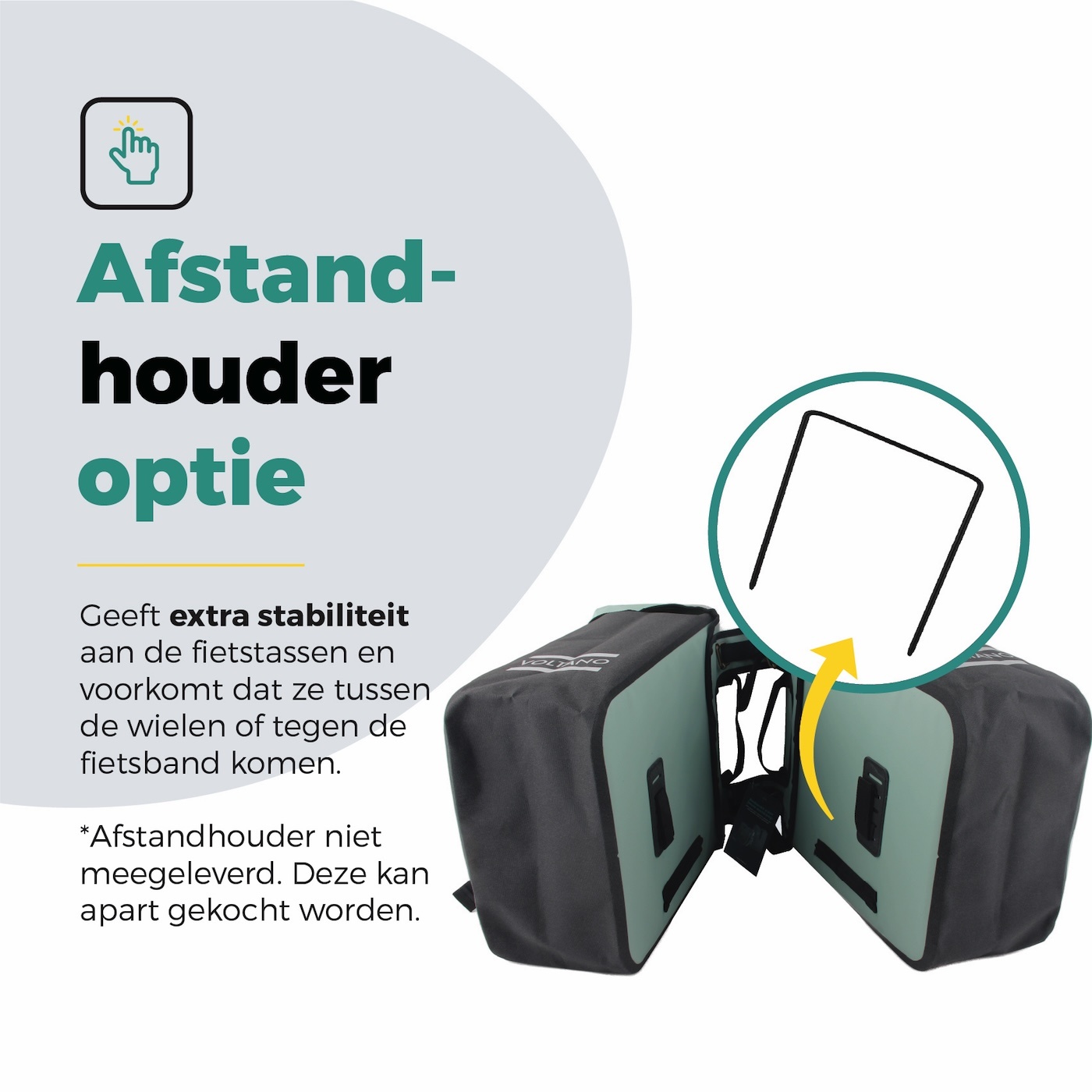 Voltano Dubbele Fietstas Modern Mintgroen / Zwart - Reflective - 50 Liter - Waterdicht
