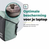Voltano Dubbele Fietstas Modern Mintgroen / Zwart - Reflective - 50 Liter - Waterdicht
