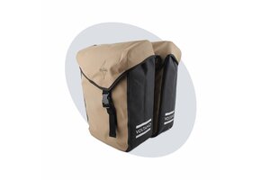 Voltano Dubbele Fietstas Modern Beige / Zwart - Reflective - 50 Liter - Waterdicht