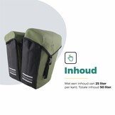 Voltano Dubbele Fietstas Modern Olijf Groen / Zwart - Reflective - 50 Liter - Waterdicht