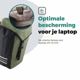 Voltano Dubbele Fietstas Modern Olijf Groen / Zwart - Reflective - 50 Liter - Waterdicht