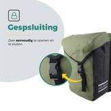 Voltano Dubbele Fietstas Modern Olijf Groen / Zwart - Reflective - 50 Liter - Waterdicht