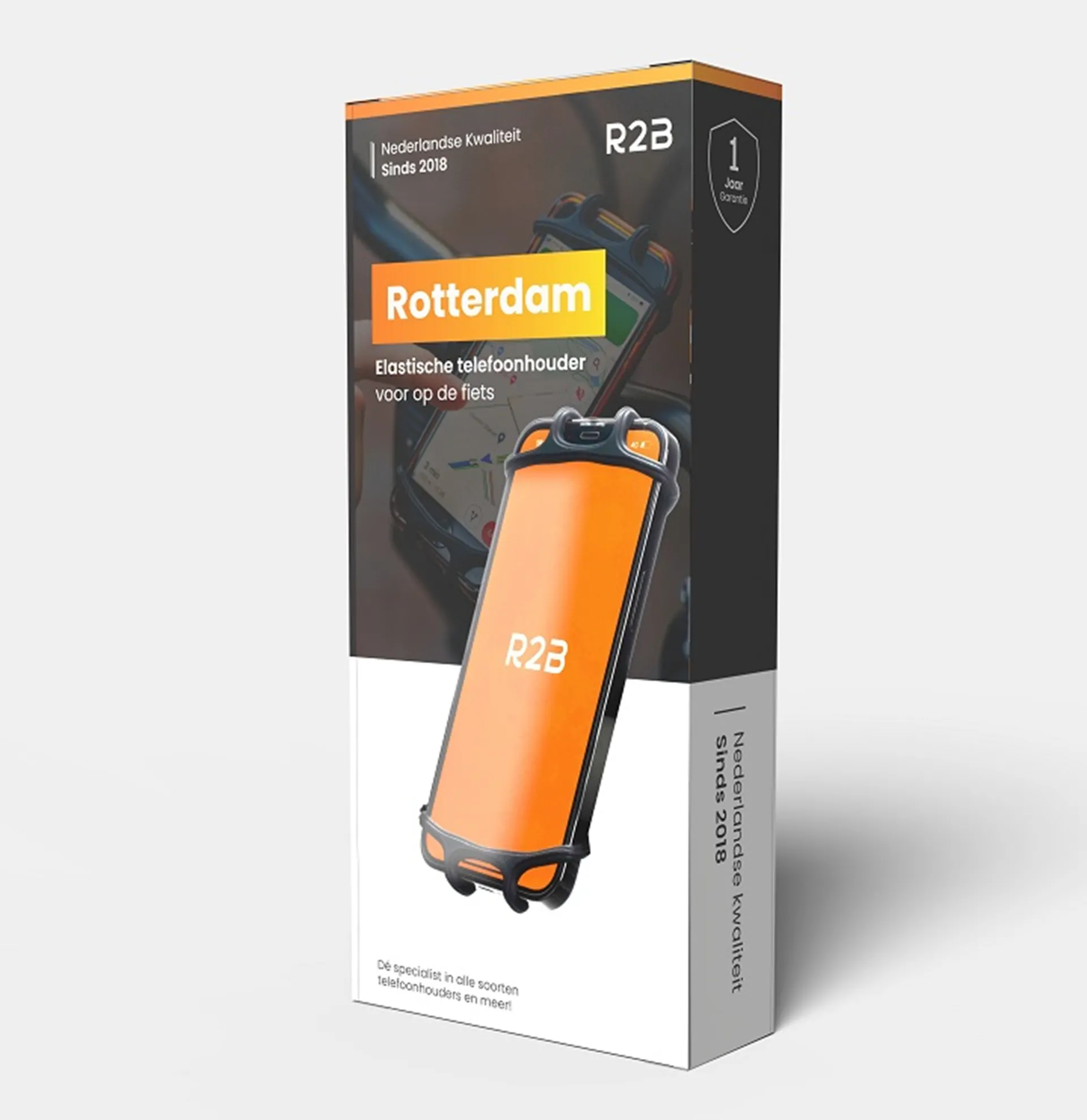 R2B Telefoonhouder Rotterdam - 4 T/M 6,5 Inch - Zwart