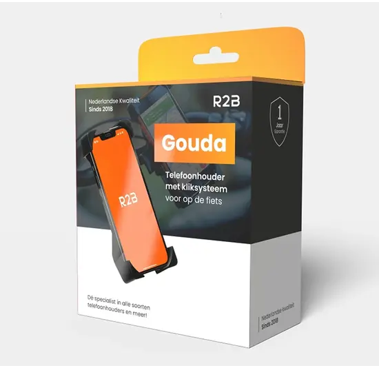 R2B Telefoonhouder Gouda - 4 T/M 7,5 Inch - Zwart