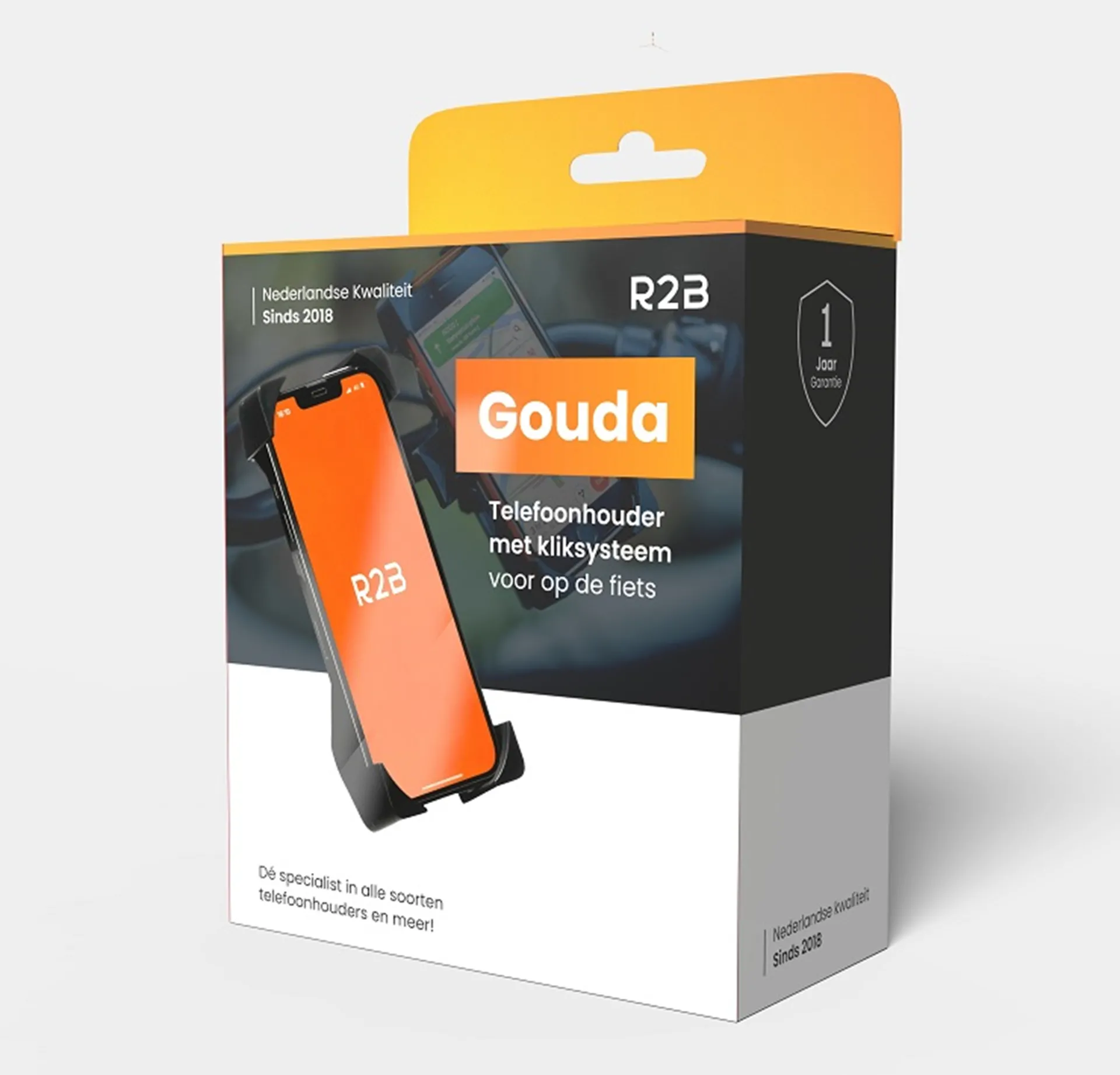 R2B Telefoonhouder Gouda - 4 T/M 7,5 Inch - Zwart