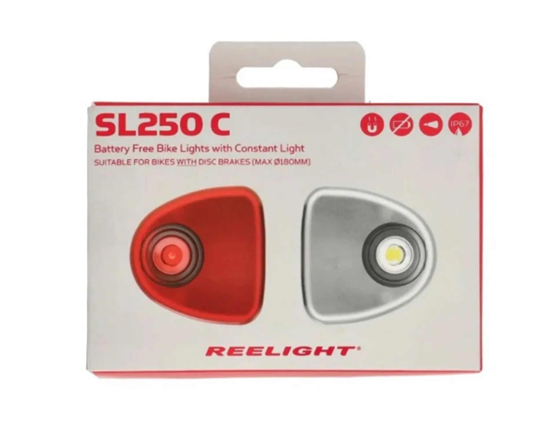 Reelight SL250C Steady Light - Voor En Achter - Fietsverlichtingset - Magnetisch