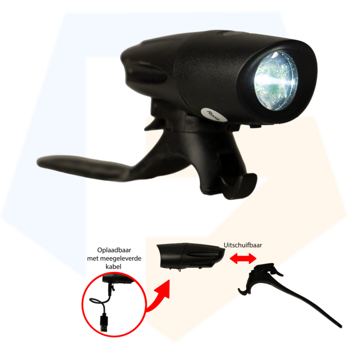 FALKX Fiets koplamp - USB oplaadbaar - Inclusief stuur bracket