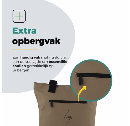 Voltano E-bike City Shopper - Khaki - 22 Liter