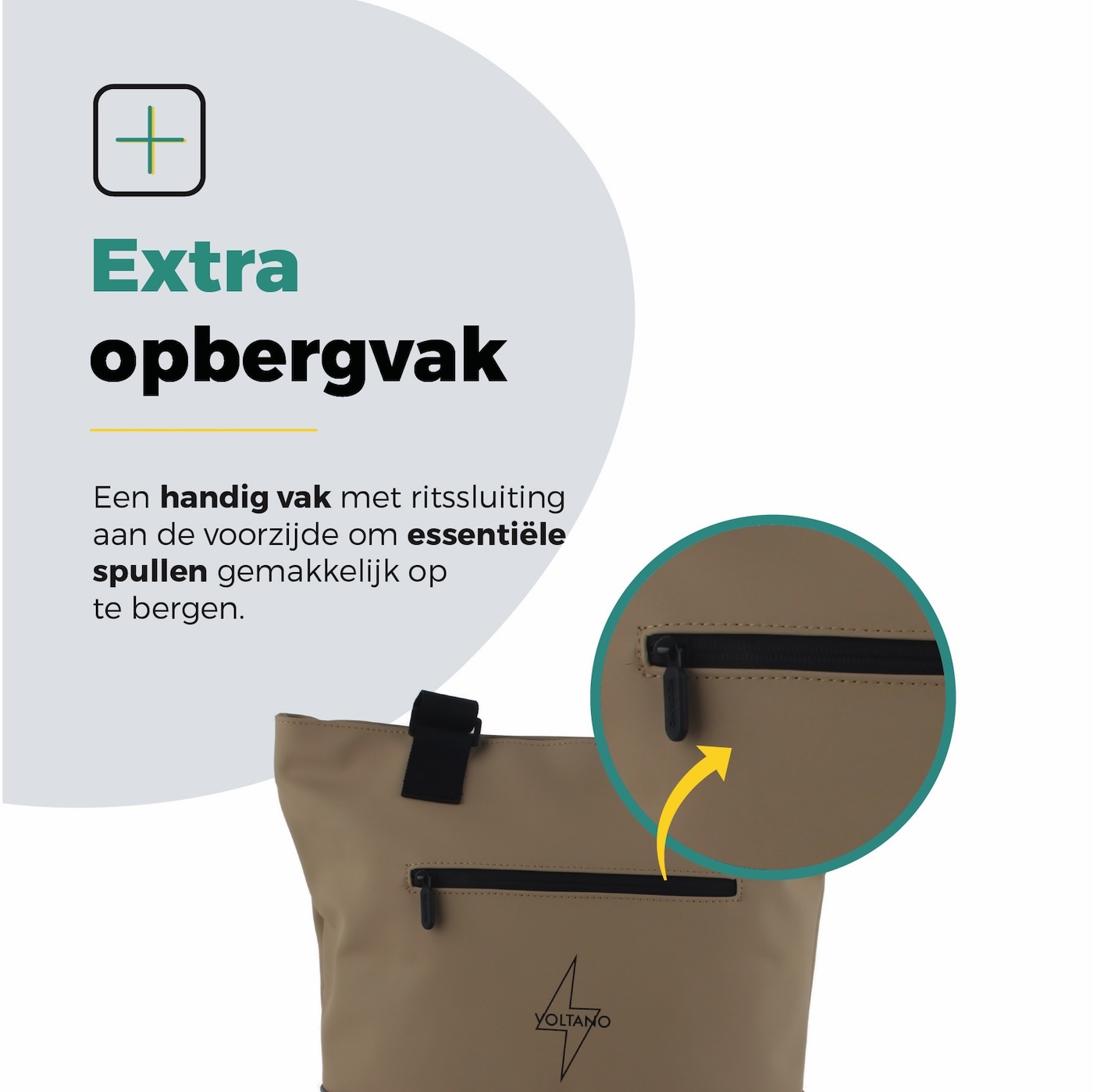 Voltano E-bike City Shopper - Khaki - 22 Liter