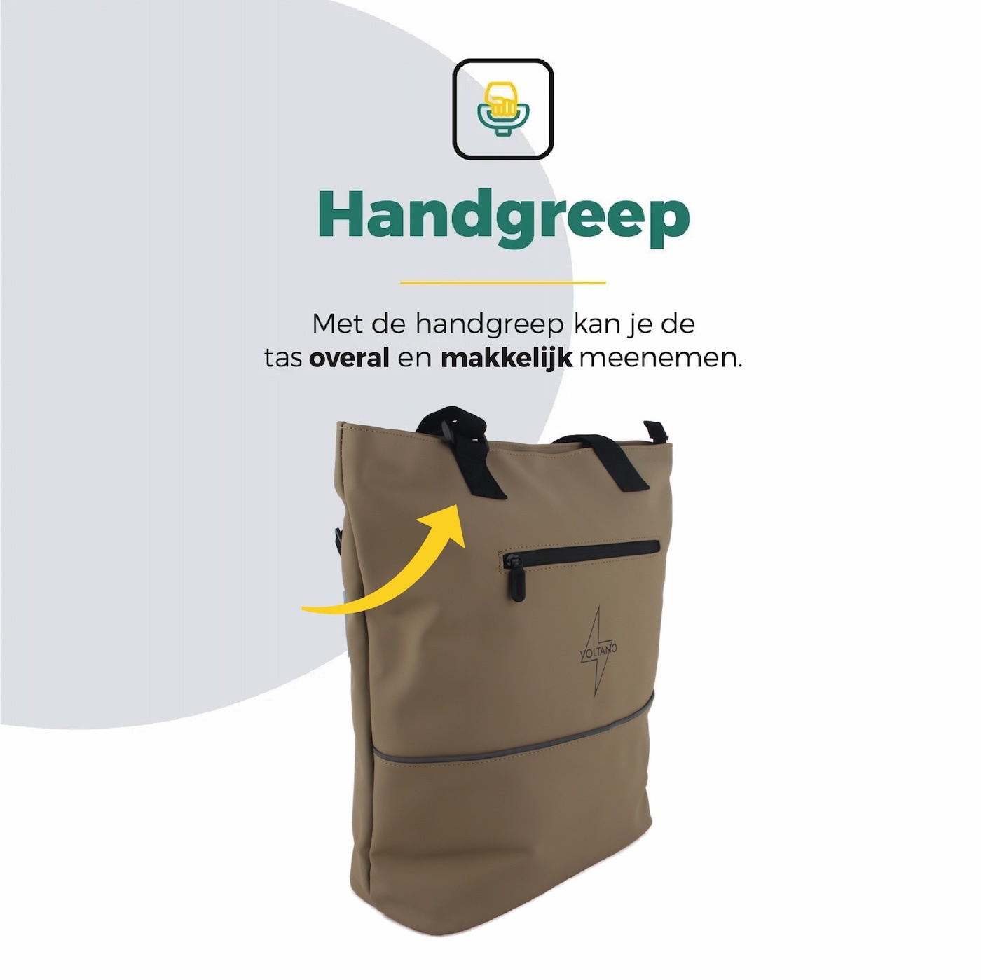 Voltano E-bike City Shopper - Khaki - 22 Liter