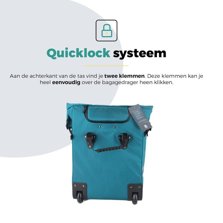 Voltano Fietstrolley Tas Turquoise Blauw - Fietstas en Trolley in 1