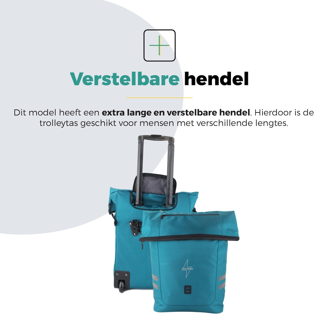 Voltano Fietstrolley Tas Turquoise Blauw - Fietstas en Trolley in 1