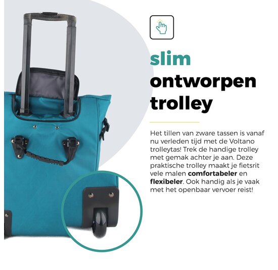 Voltano Fietstrolley Tas Turquoise Blauw - Fietstas en Trolley in 1