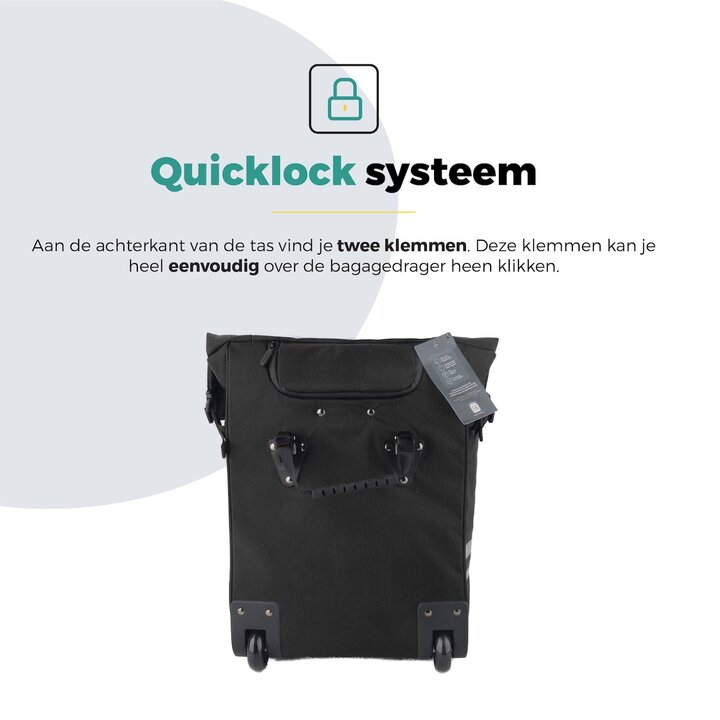 Voltano Fietstrolley Tas Zwart - Fietstas en Trolley in 1
