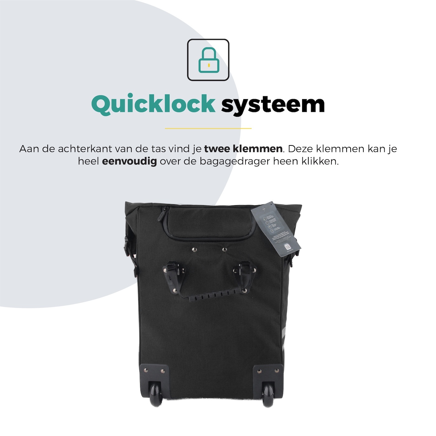 Voltano Fietstrolley Tas Zwart - Fietstas en Trolley in 1