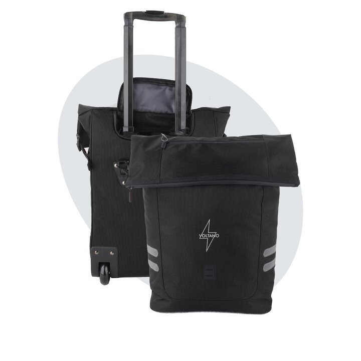 Voltano Fietstrolley Tas Zwart - Fietstas en Trolley in 1