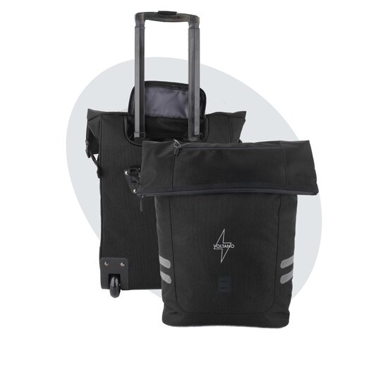 Voltano Fietstrolley Tas Zwart - Fietstas en Trolley in 1