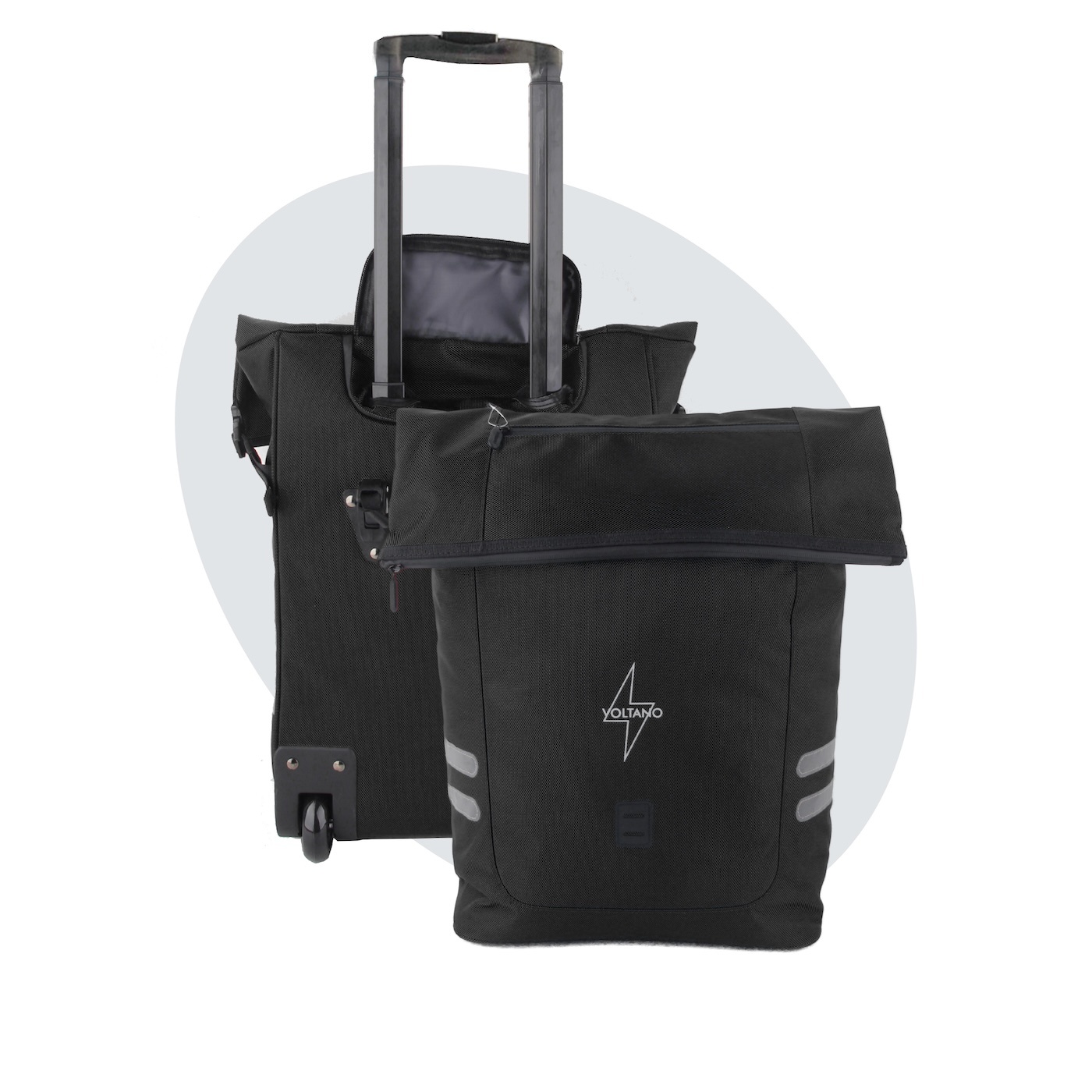 Voltano Fietstrolley Tas Zwart - Fietstas en Trolley in 1