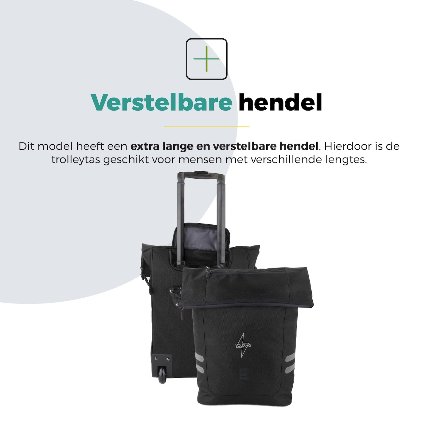 Voltano Fietstrolley Tas Zwart - Fietstas en Trolley in 1