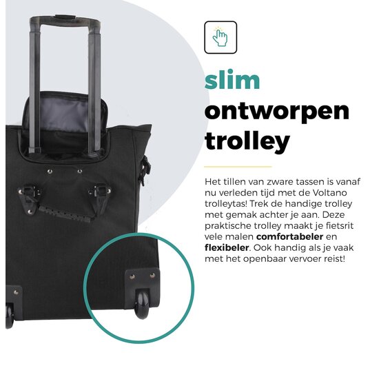Voltano Fietstrolley Tas Zwart - Fietstas en Trolley in 1