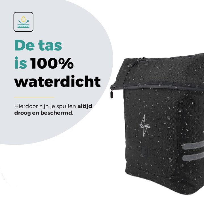 Voltano Fietstrolley Tas Zwart - Fietstas en Trolley in 1