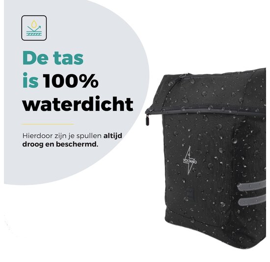 Voltano Fietstrolley Tas Zwart - Fietstas en Trolley in 1