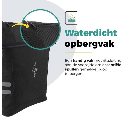 Voltano Fietstrolley Tas Zwart - Fietstas en Trolley in 1