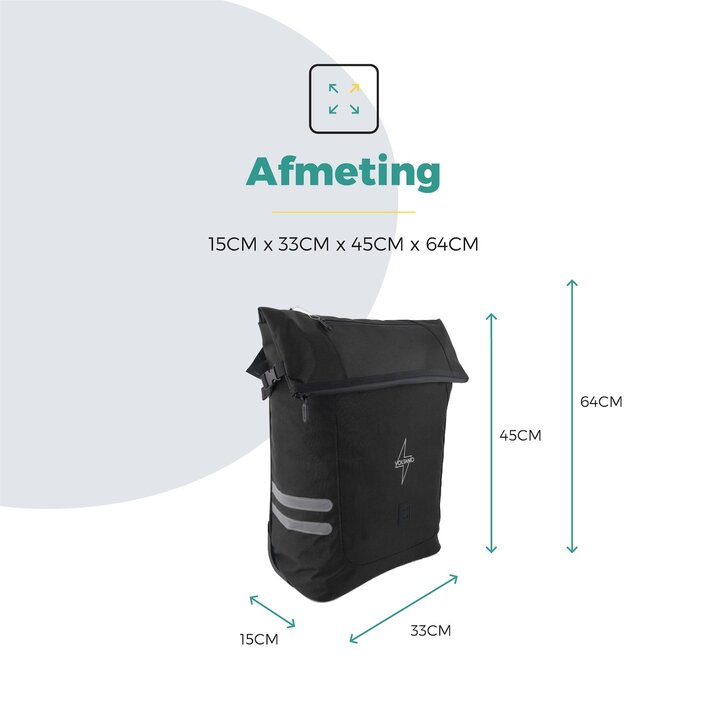 Voltano Fietstrolley Tas Zwart - Fietstas en Trolley in 1