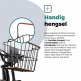 Voltano Stalen Fietsmand 23 Liter - Zwart / Bruin Hout - Incl. Bevestiging en Handvat